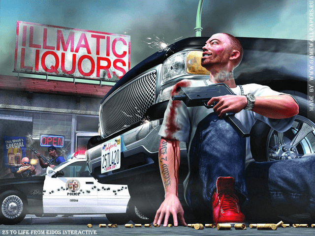 25 to Life title screen for Xbox